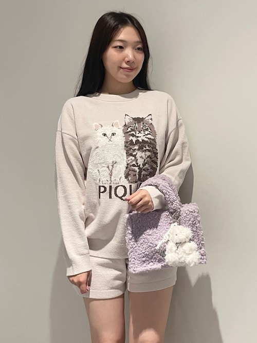 セール】ツインズキャットジャガードプルオーバー（ルームウェア