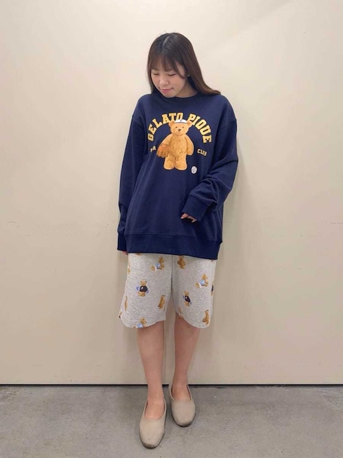 セール】【HOMME】スポーティーベア総柄ハーフパンツ（ルームウェア