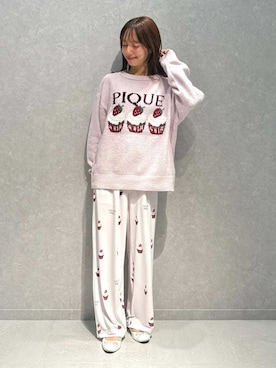 「アイテム（ルームウェア）」を使った、gelato piqueさん（レディース・156cm）の秋コーディネート