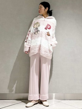 「アイテム（ルームウェア/パジャマ）」を使った、gelato piqueさん（レディース・168cm）の冬コーディネート