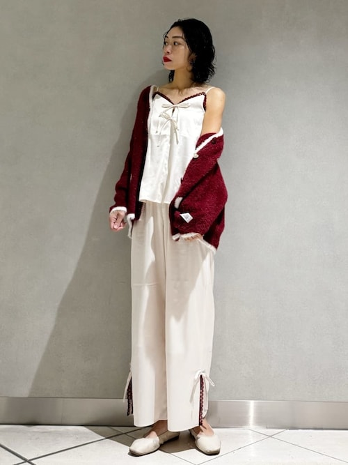 セール】レースサテンキャミソール（ルームウェア/パジャマ）｜gelato