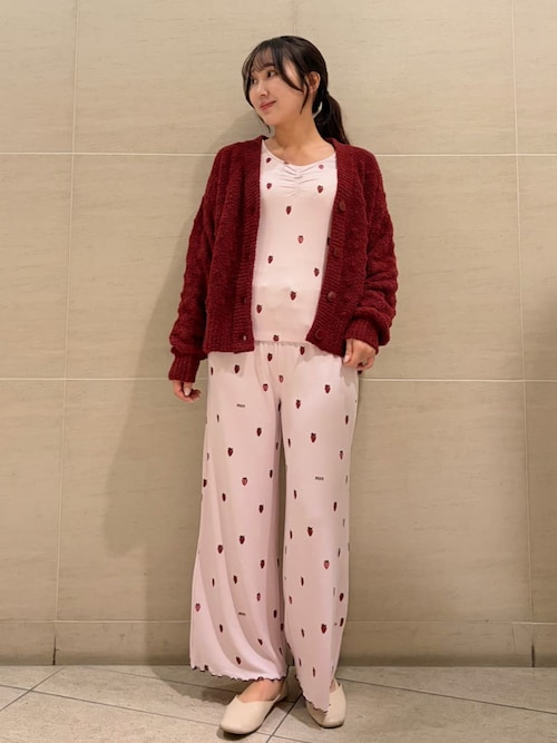 gelato pique ジェラートピケ 長袖長ズボンパジャマ　いちご ストロベリー柄ロングパンツ（ルームウェア/パジャマ）｜gelato pique