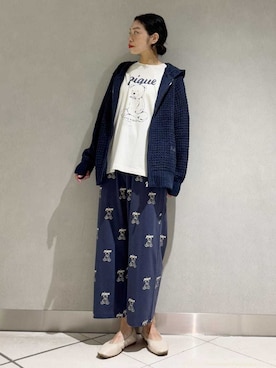 「ワッフル」｜「アイテム（ルームウェア/パジャマ）」を使った、gelato piqueさん（レディース・168cm）の秋コーディネート