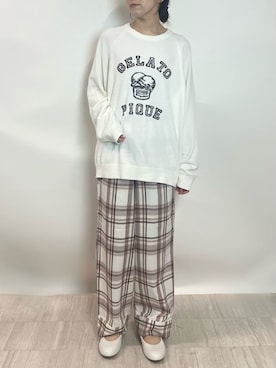 「アイテム（ルームウェア/パジャマ、ブラウン系）」を使った、gelato piqueさん（レディース・158cm）の秋コーディネート