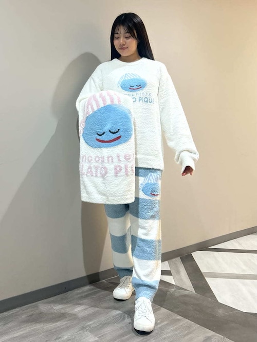 ジェラートピケ×ドラクエ⭐︎ベビモコプルオーバー&ボーダーロングパンツセット ドラゴンクエスト】【メンズ】ベビモコプルオーバー&ボーダー