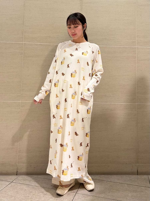 セール】はちみつベア柄ワンピース（ルームウェア/パジャマ）｜gelato