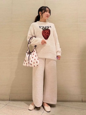 「アイテム（ルームウェア）」を使った、gelato piqueさん（レディース・158cm）の冬コーディネート