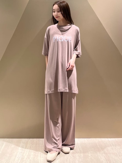 ジェラートピケ gelato pique カラーレーヨン　ロゴロングパンツ　冷感 接触冷感】カラーレーヨンロゴロングパンツ（ルームウェア