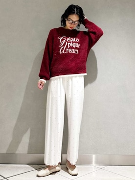 「アイテム（ルームウェア）」を使った、gelato piqueさん（レディース・168cm）の秋コーディネート