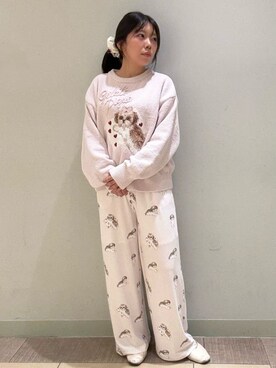 「アイテム（ルームウェア/パジャマ）」を使った、gelato piqueさん（レディース・158cm）の秋コーディネート