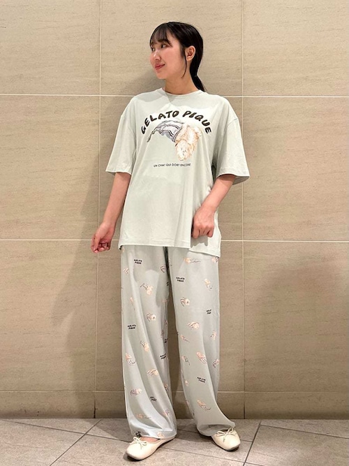 セール】【HOMME】sleeping cat ワンポイントTシャツ（ルームウェア