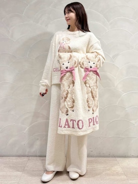 「アイテム（ルームウェア/パジャマ）」を使った、gelato piqueさん（レディース・154cm）の冬コーディネート