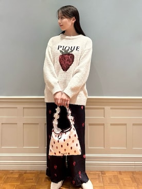 「アイテム（ルームウェア）」を使った、gelato piqueさん（レディース・161cm）の冬コーディネート