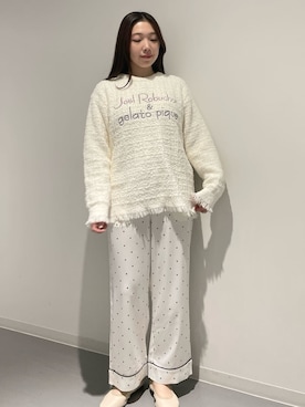 「アイテム（ルームウェア/パジャマ）」を使った、gelato piqueさん（レディース・162cm）の秋コーディネート