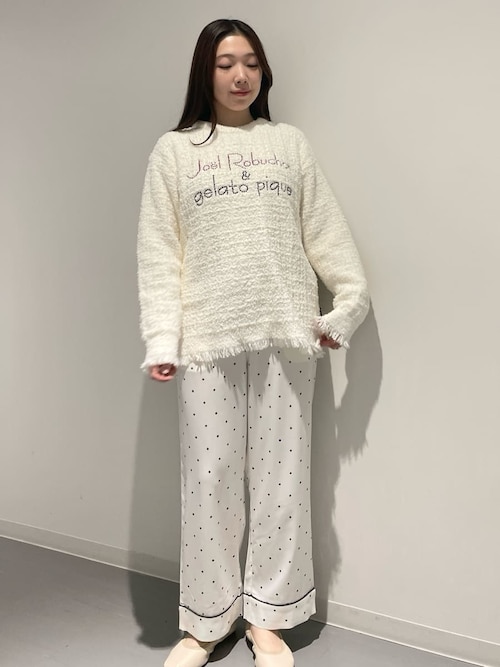 セール】【JOEL ROBUCHON】サテンロングパンツ（ルームウェア/パジャマ