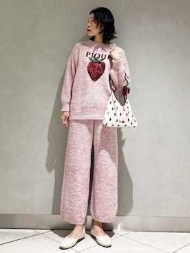 「アイテム（ルームウェア）」を使った、gelato piqueさん（レディース・168cm）の冬コーディネート