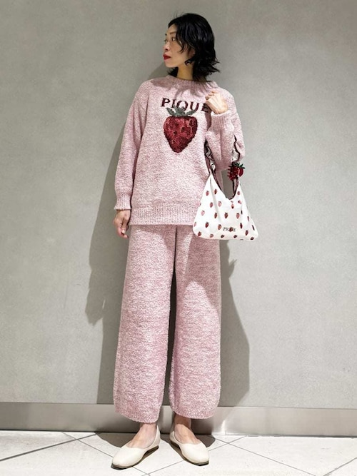 ジェラートピケ ストロベリー柄 ストロベリー柄ミニバッグ（トートバッグ）｜gelato pique（ジェラート