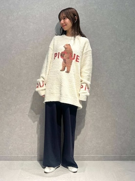 「アイテム（ルームウェア、ブルー系）」を使った、gelato piqueさん（レディース・156cm）の秋コーディネート