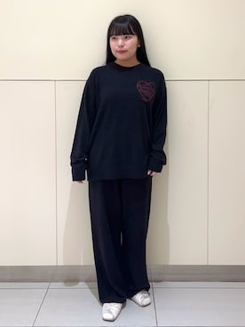 「アイテム（ルームウェア、ブラック系）」を使った、gelato piqueさん（レディース・155cm）の秋コーディネート