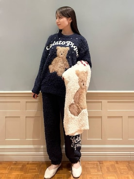 「アイテム（ブランケット）」を使った、gelato piqueさん（レディース・161cm）の秋コーディネート