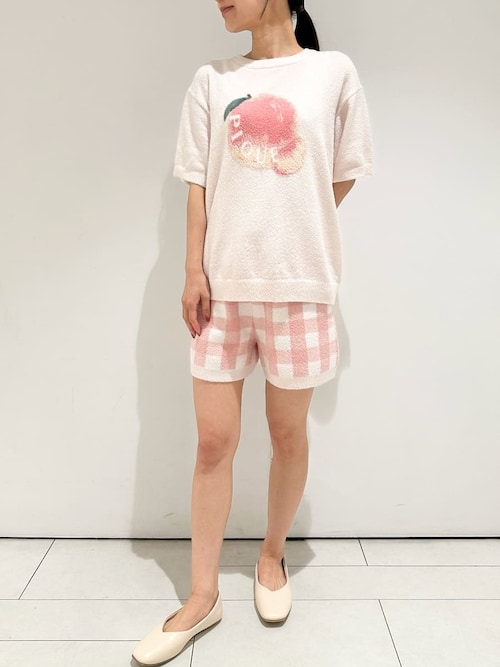 ジェラートピケ　フルーツジャガードプルオーバー　ショートパンツ　上下　ピーチ 楽天市場】ジェラートピケ gelato pique フルーツジャガードプル