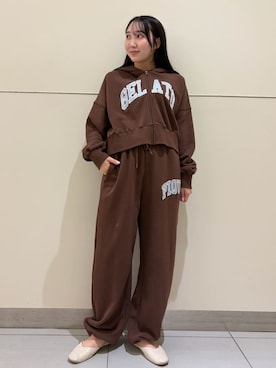 「アイテム（ルームウェア/パジャマ）」を使った、gelato piqueさん（レディース・158cm）の冬コーディネート