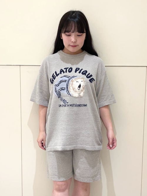 gelato pique 猫　ジャガード ルームウェア gelato pique（ジェラートピケ）の「ネコジャガードプルオーバー