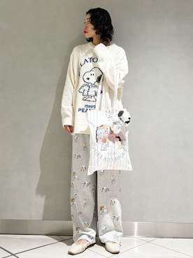 「アイテム（ルームウェア）」を使った、gelato piqueさん（レディース・168cm）の秋コーディネート