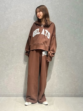 「アイテム（ルームウェア/パジャマ）」を使った、gelato piqueさん（レディース・156cm）の冬コーディネート