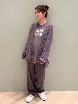 「アイテム（ルームウェア、グレー系）」を使った、gelato piqueさん（レディース・156cm）の秋コーディネート