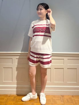 「アイテム（ルームウェア、レッド系）」を使った、gelato piqueさん（レディース・154cm）の夏コーディネート