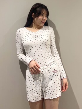 「アイテム（その他ルームウェア、レッド系）」を使った、gelato piqueさん（レディース・165cm）の春コーディネート
