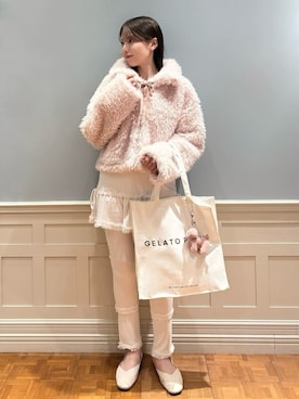 「アイテム（ルームウェア）」を使った、gelato piqueさん（レディース・161cm）の冬コーディネート