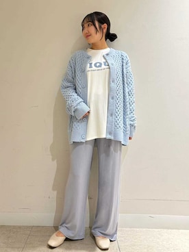 「アイテム（ルームウェア、ブルー系）」を使った、gelato piqueさん（レディース・158cm）の秋コーディネート