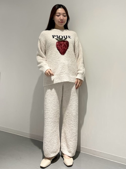 セール】メランジロゴ刺繍ロングパンツ（ルームウェア/パジャマ