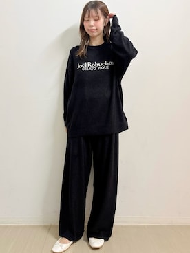 「アイテム（ルームウェア、ブラック系）」を使った、gelato piqueさん（レディース・161cm）の秋コーディネート