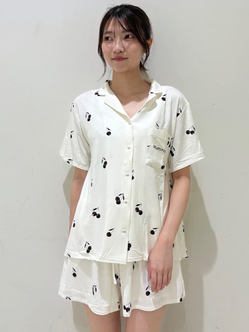 接触冷感】チェリー柄ショートパンツ（ルームウェア/パジャマ