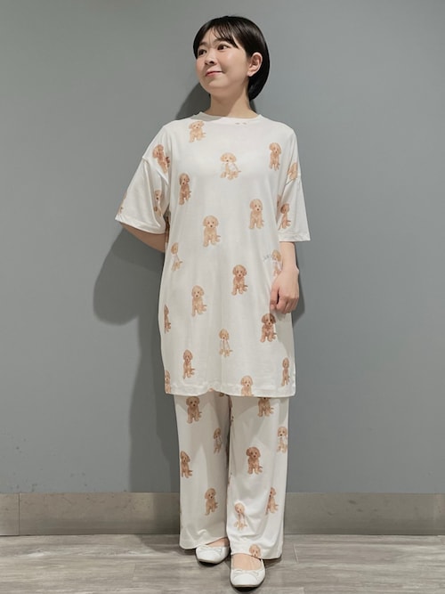 セール】トイプードル柄ビッグTシャツ（ルームウェア/パジャマ
