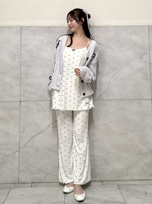 針抜きリボン柄ロングパンツ（ルームウェア/パジャマ）｜gelato pique