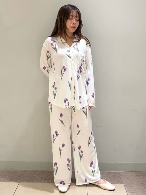 lyly＊　ジェラピケ　ルームウェア・パジャマ　チューリップ柄 チューリップ柄シャツ（ルームウェア/パジャマ）｜gelato pique