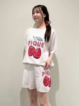 「アイテム（その他ルームウェア、レッド系）」を使った、gelato piqueさん（レディース・158cm）の春コーディネート