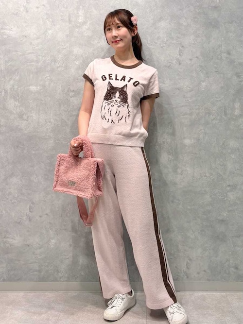 セール】エアリーモコラインロングパンツ（ルームウェア/パジャマ