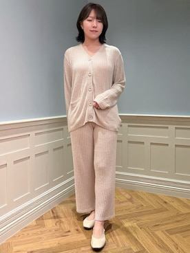 「アイテム（ルームウェア/パジャマ、ベージュ系）」を使った、gelato piqueさん（レディース・155cm）の秋コーディネート