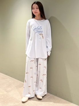 「アイテム（ルームウェア）」を使った、gelato piqueさん（レディース・150cm）の秋コーディネート