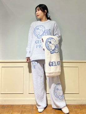 「アイテム（ブランケット）」を使った、gelato piqueさん（レディース・158cm）の冬コーディネート