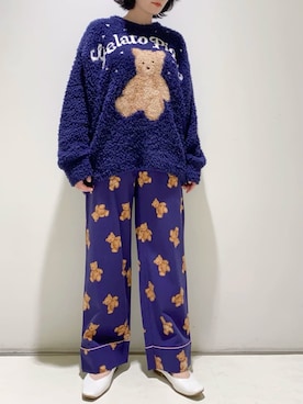 「アイテム（ルームウェア/パジャマ）」を使った、gelato piqueさん（レディース・155cm）の冬コーディネート