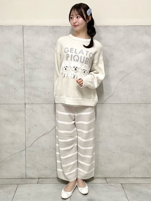 【定価11300円】ジェラートピケ　ルームウェア　パジャマ モチーフジャガードプルオーバー（ルームウェア/パジャマ