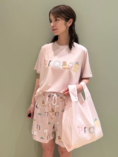 接触冷感　Dick Bruna ワンポイントTシャツ&ショートパンツ　ピンク 接触冷感 Dick Bruna ワンポイントTシャツ&ショートパンツ ピンク