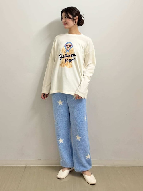 gelato pique ゼニガメ ルームウェア　パジャマ スカーフDOGワンポイントロンT（ルームウェア/パジャマ）｜gelato