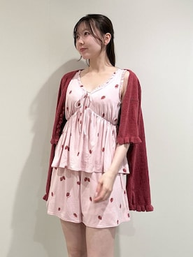 「アイテム（ルームウェア、レッド系）」を使った、gelato piqueさん（レディース・158cm）の夏コーディネート